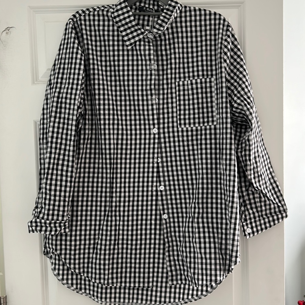 NWT Gingham button down tunic size xl